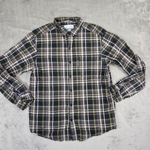 Columbia Men's Long sleeve Plaid Button up  Shirt Blue Gray Yellow Size M